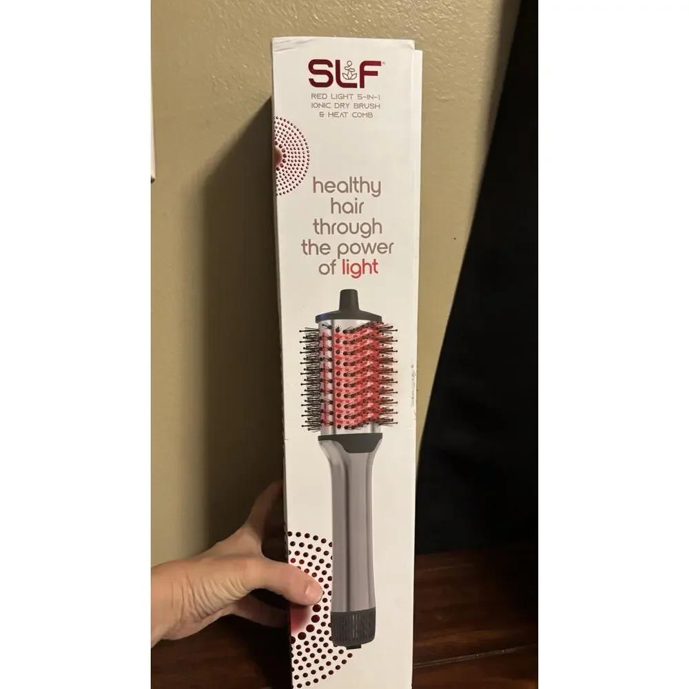 SLF Red Light Therapy 5-in-1 Ionic Dry Hair Brush & Heat Comb OPEN BOX TESTED